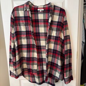 Madewell Red and Blue Plaid Flannel Shirt